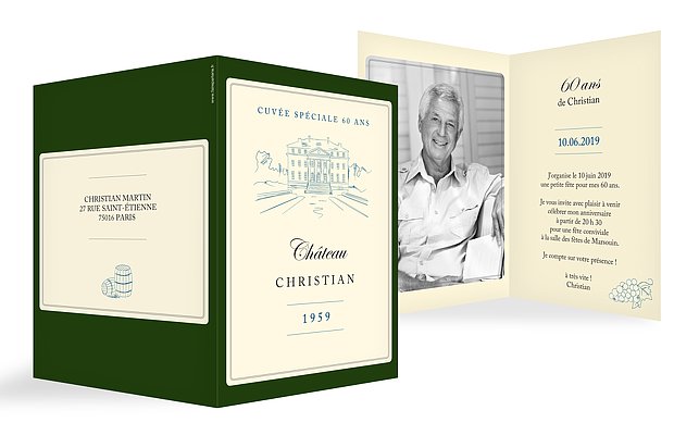 invitation anniversaire 60 Cuvée château