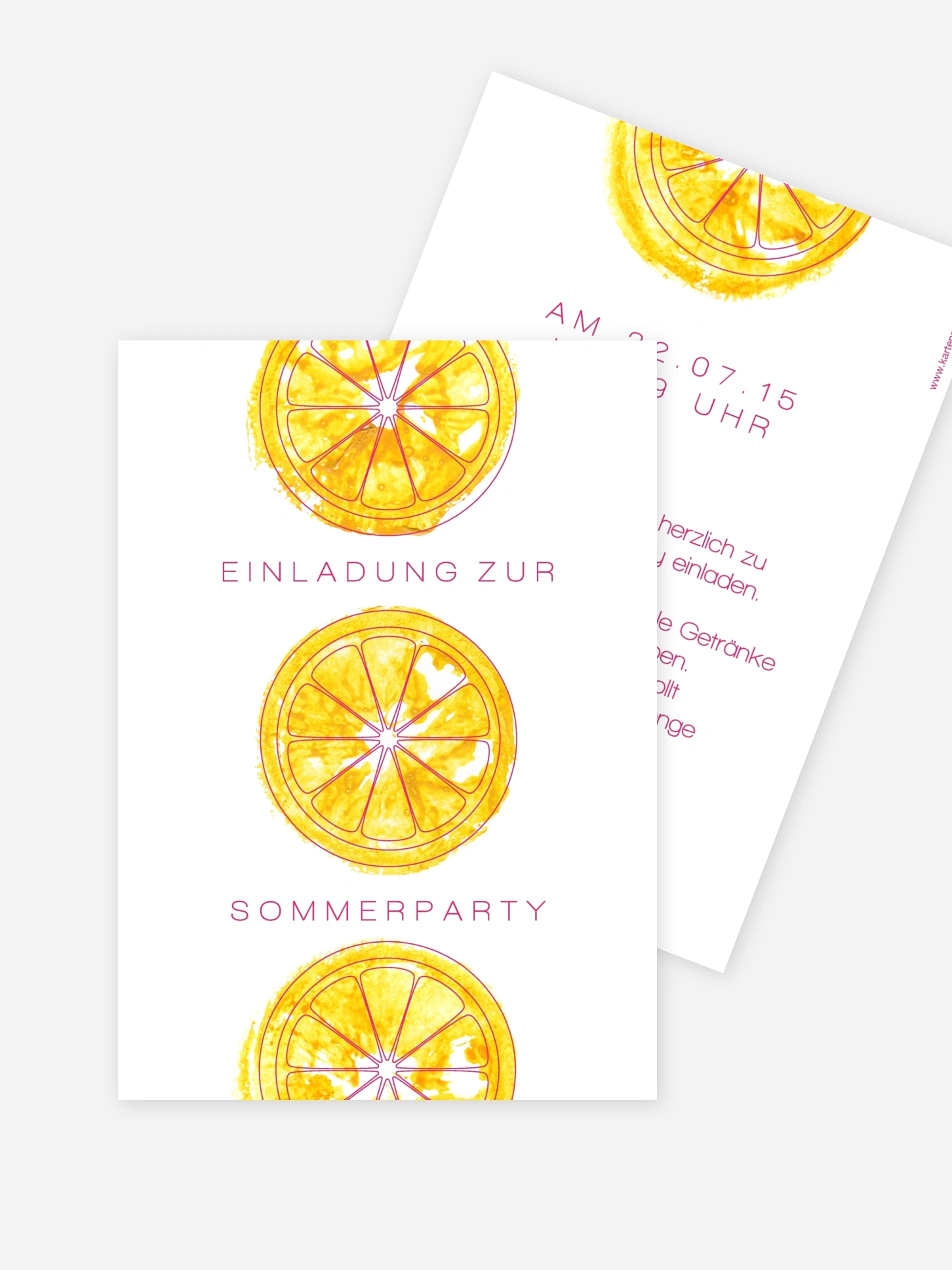 Partyeinladung Zitronen
