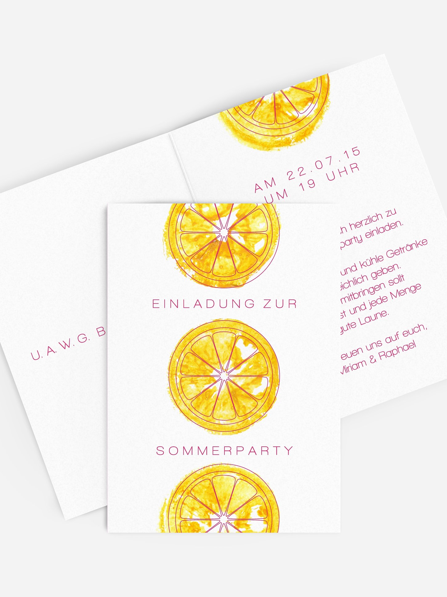 Partyeinladung Zitronen