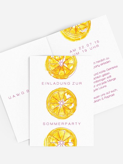 Partyeinladung Zitronen