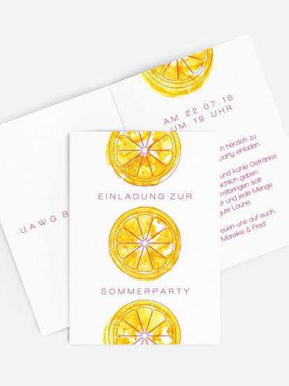 Partyeinladung Zitronen
