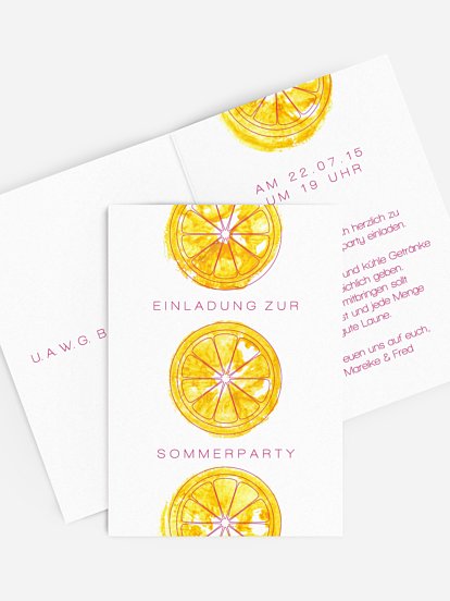 Partyeinladung Zitronen