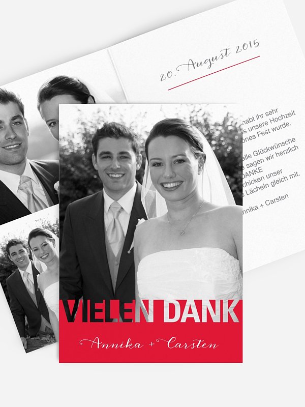 Dankeskarte Hochzeit Simple Lovely