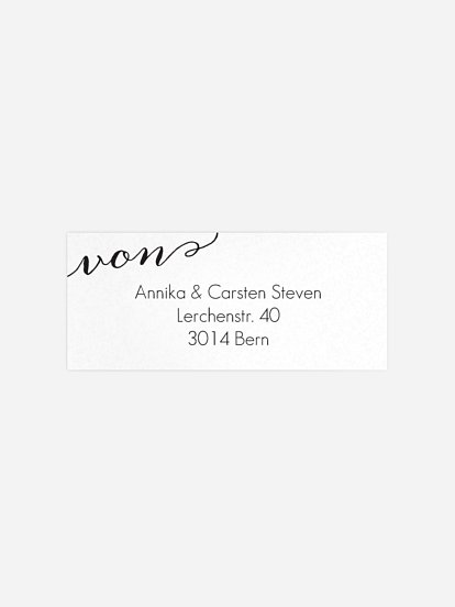 Absenderaufkleber Hochzeit Wortklar