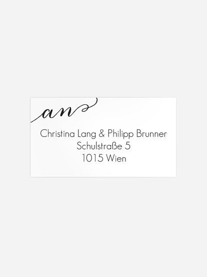 Empfängeraufkleber Hochzeit Wortklar