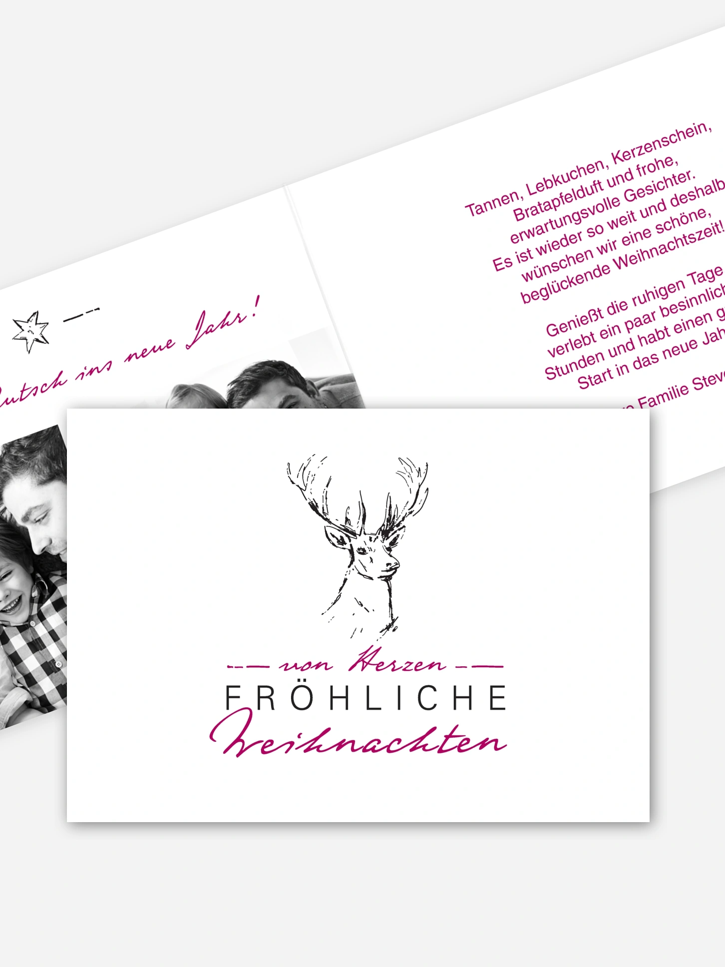 Weihnachtskarte Weihnachtshirsch
