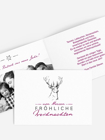 Weihnachtskarte Weihnachtshirsch