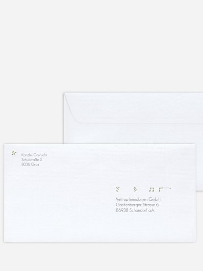 Bedruckte Umschläge geschäftl. Weihnachten O Tannenbaum Premium