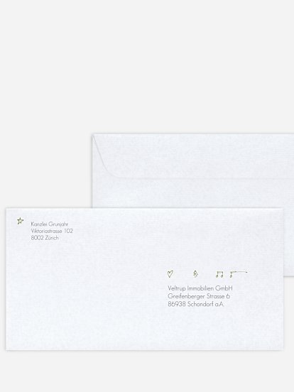 Bedruckte Umschläge geschäftl. Weihnachten O Tannenbaum Premium