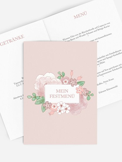Menükarte Geburtstag Blütenpracht