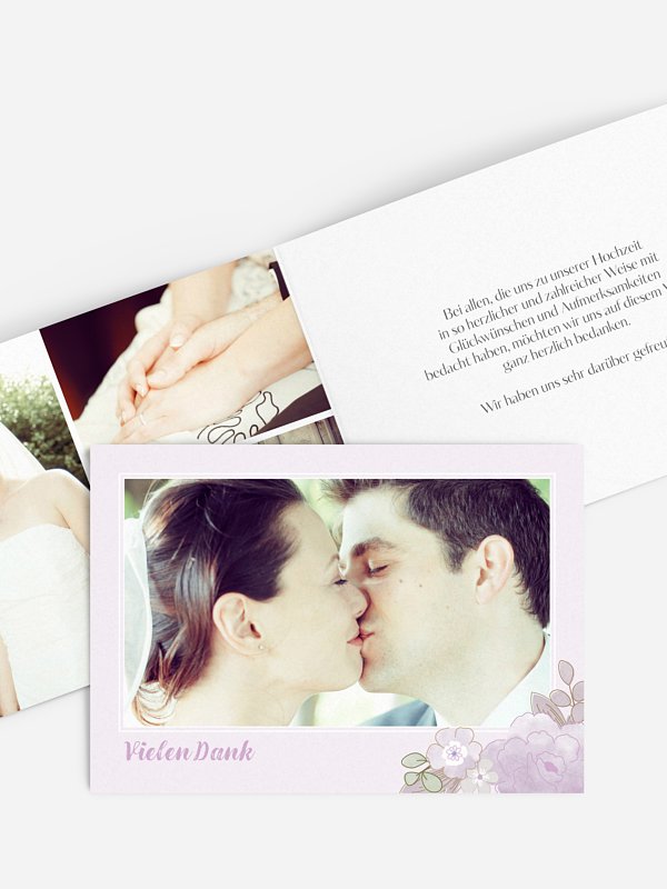 Dankeskarte Hochzeit Blütenpracht