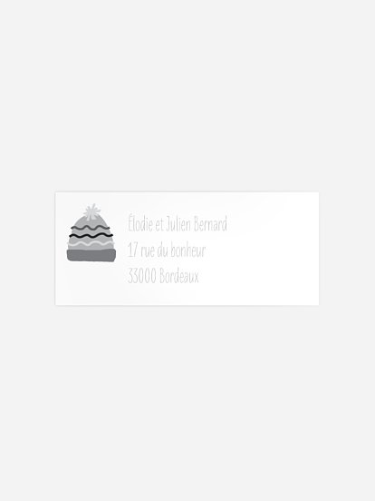 Étiquette expéditeur naissance Bonnet de famille