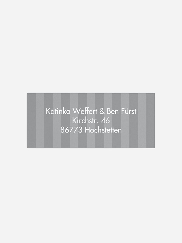 Absenderaufkleber Hochzeit Gestreift