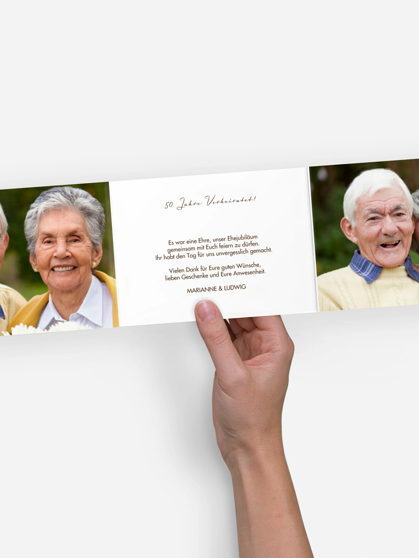 Danksagung zur Goldenen Hochzeit Gestreift