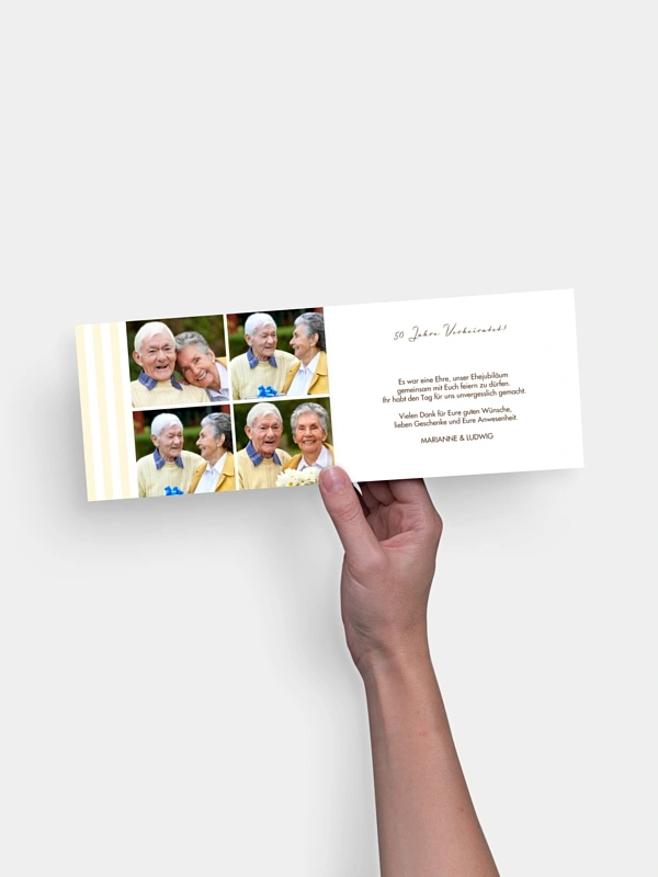 Danksagung zur Goldenen Hochzeit Gestreift