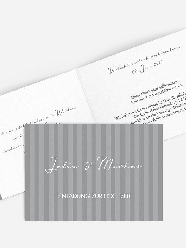 Hochzeitseinladung Gestreift