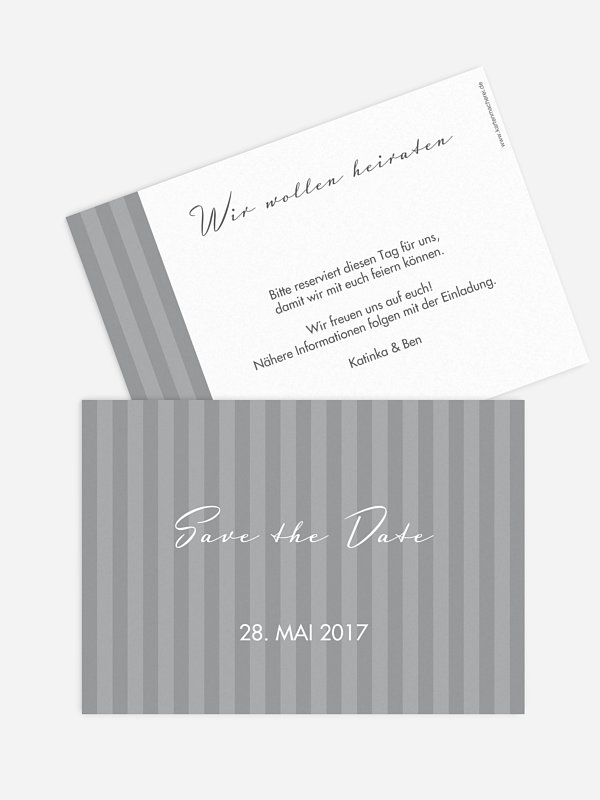 Save-the-Date Karte Gestreift