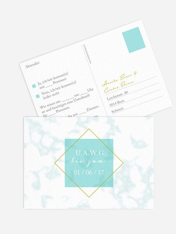 Antwortkarte Hochzeit Marble Chic