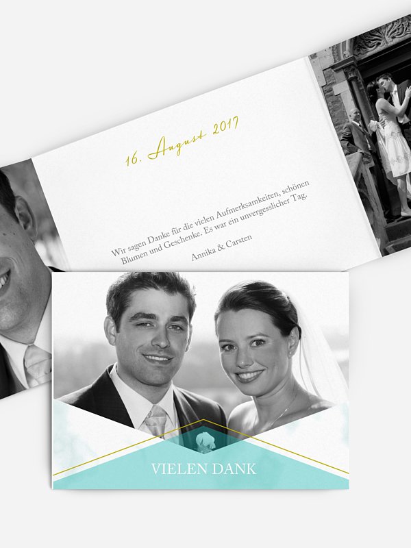 Dankeskarte Hochzeit Marble Chic