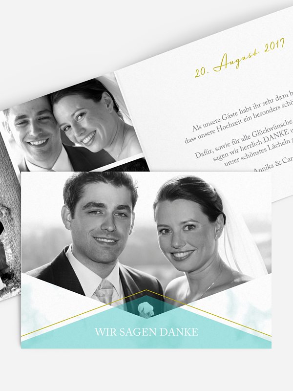 Dankeskarte Hochzeit Marble Chic