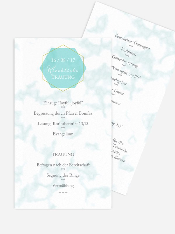 Kirchenheft Hochzeit Marble Chic