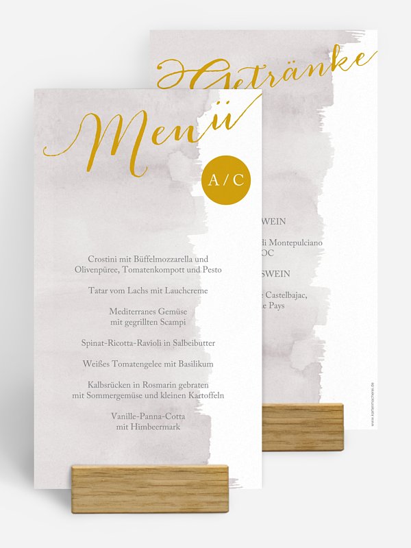 Menükarte Hochzeit Colour Touch