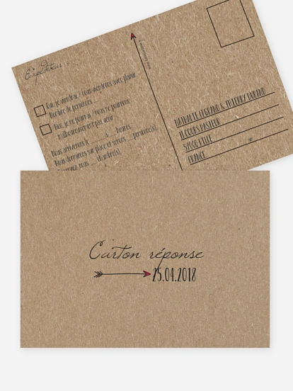 Carton réponse Flèche papier kraft