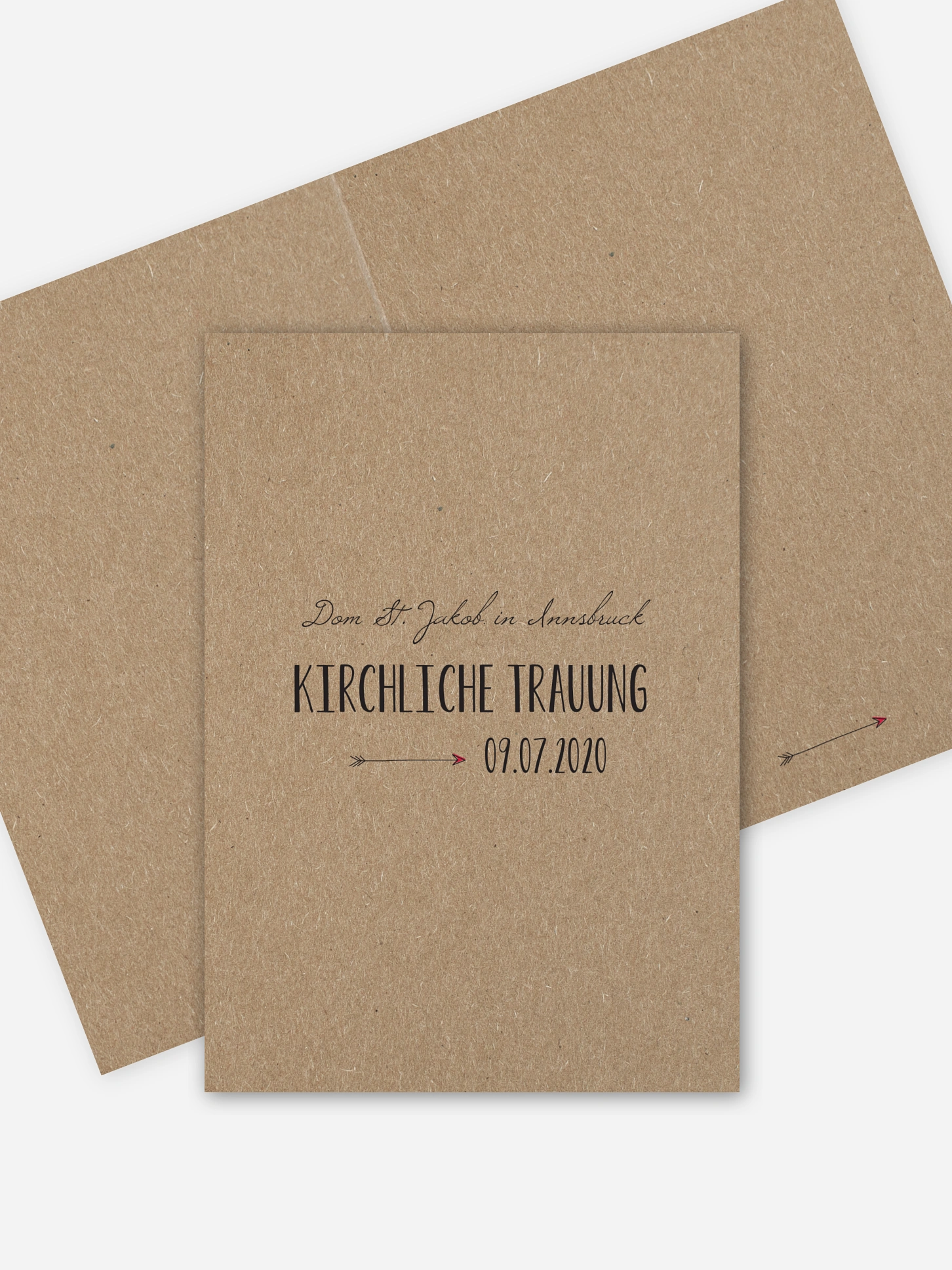 Kirchenheft Hochzeit Pfeil Kraftpapier
