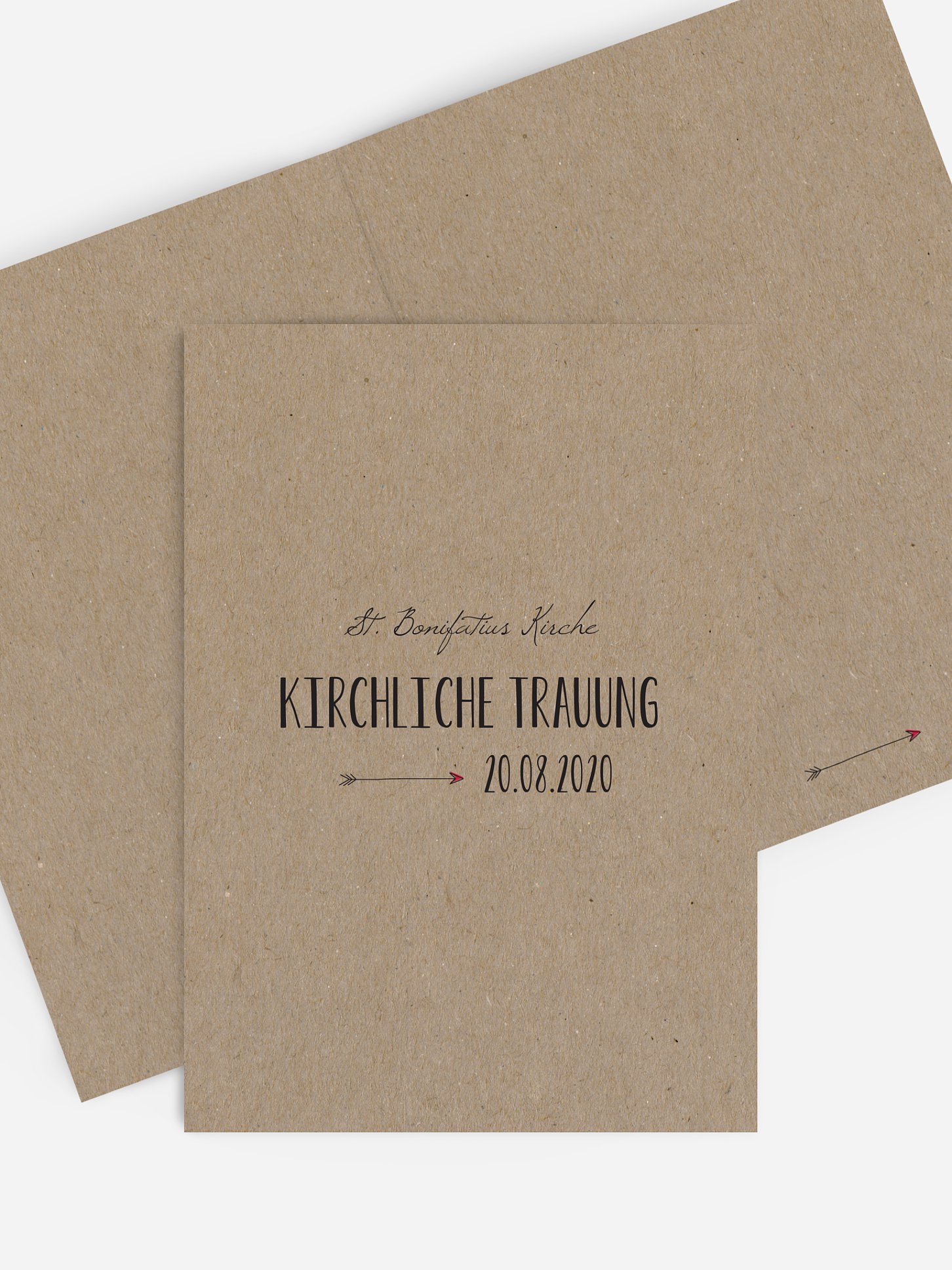 Kirchenheft Hochzeit Pfeil Kraftpapier