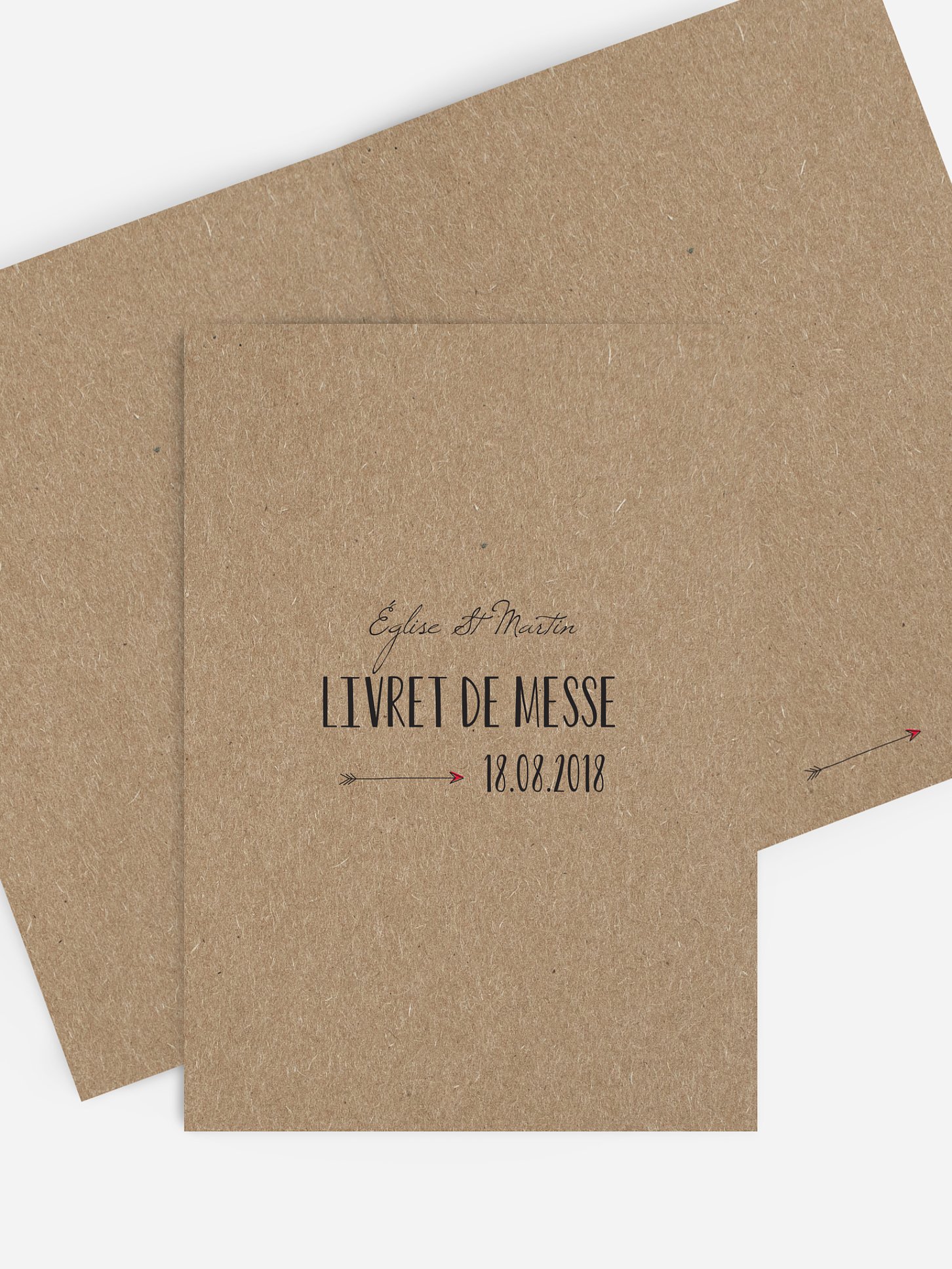 Livret de messe mariage Flèche papier kraft
