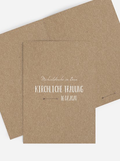 Kirchenheft Hochzeit Pfeil Kraftpapier