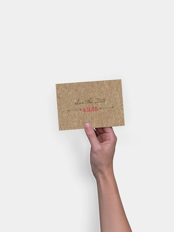 Save-the-Date Karte Pfeil Kraftpapier
