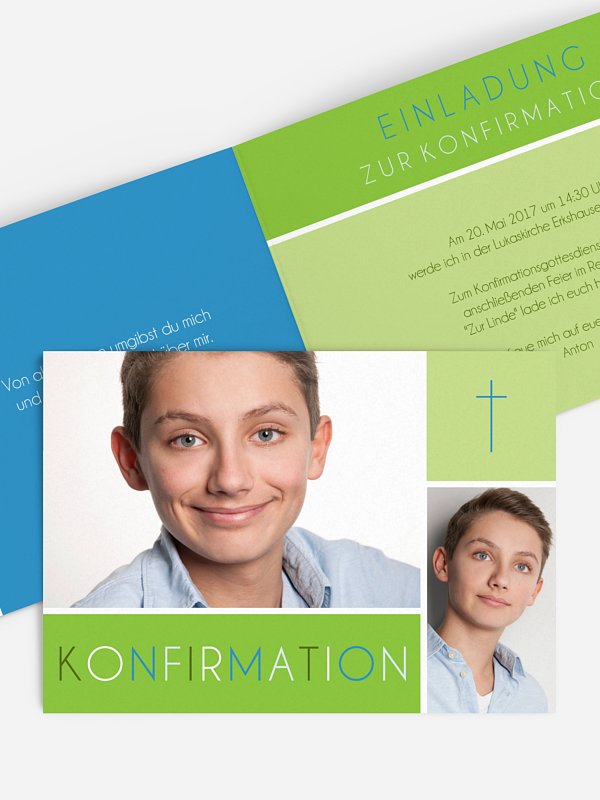 Konfirmationseinladung Farbenfroh