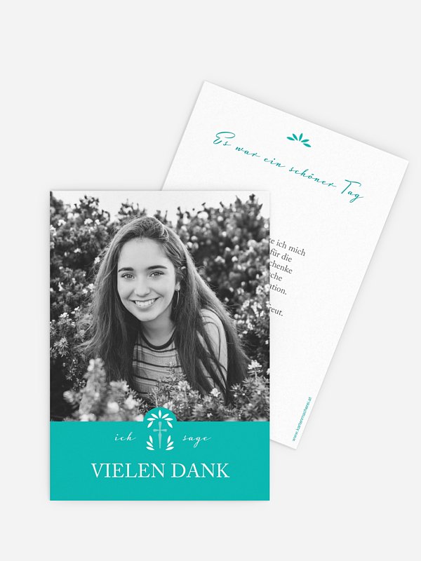Danksagung Konfirmation Blätterkreuz