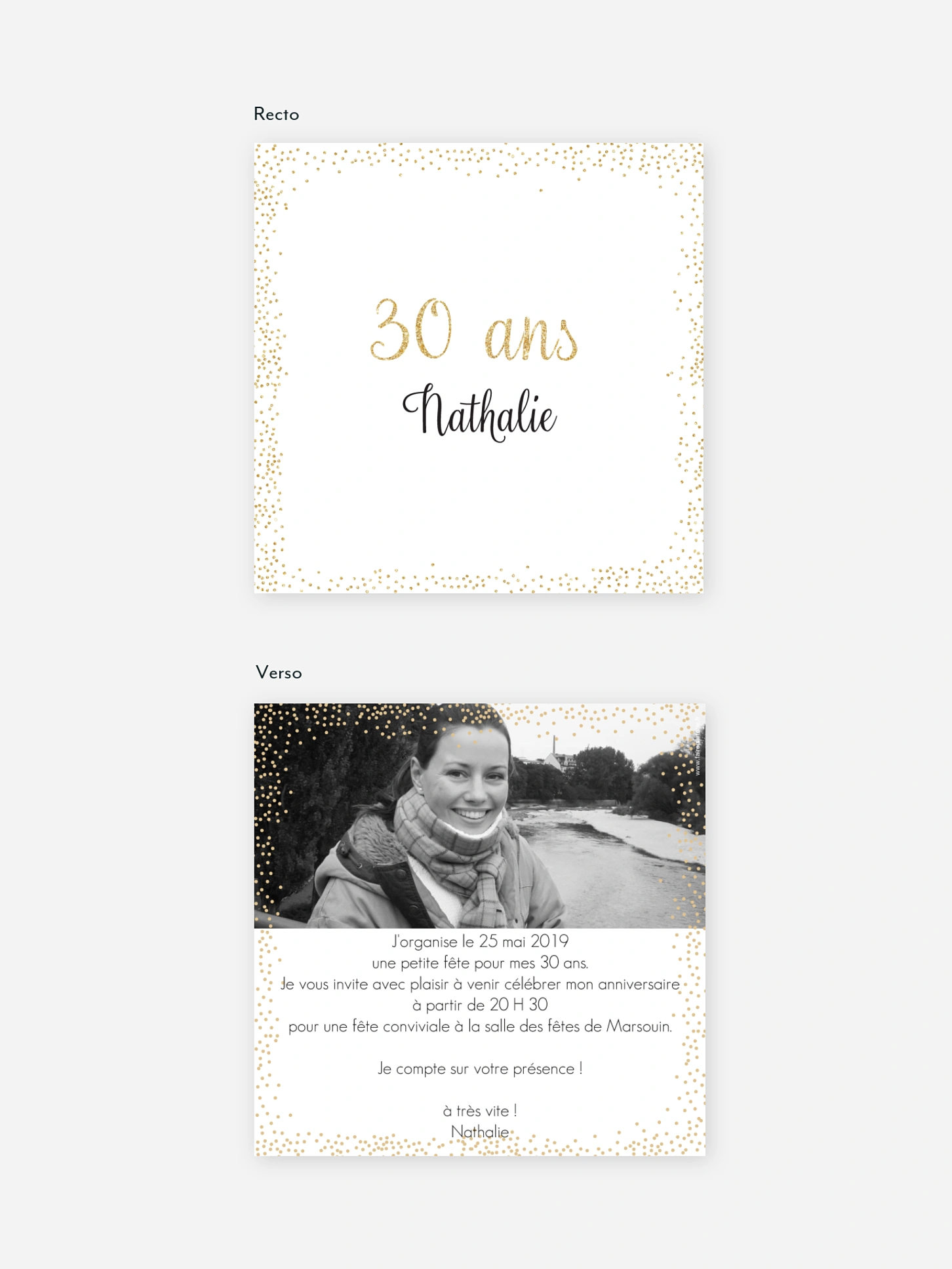 invitation anniversaire 30 Pluie féerique