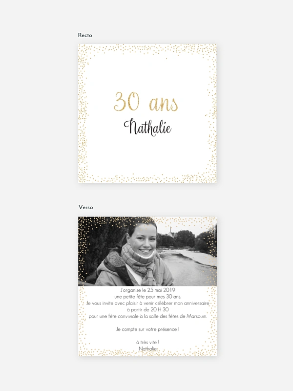 invitation anniversaire 30 Pluie féerique