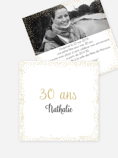 invitation anniversaire 30 Pluie féerique