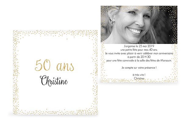 invitation anniversaire 50 Pluie féerique