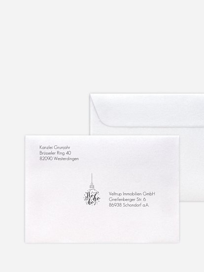 Bedruckte Umschläge geschäftl. Weihnachten Schmuckstück