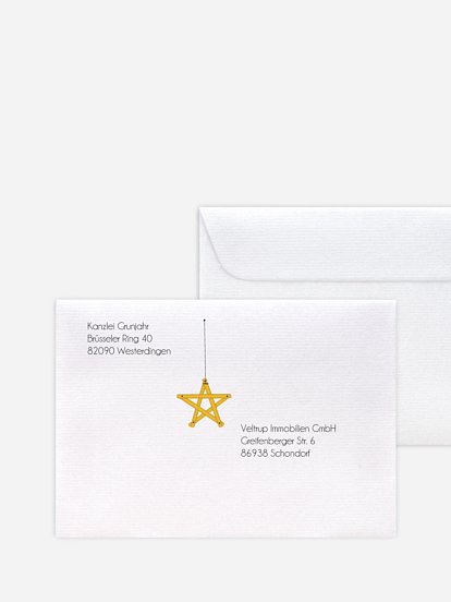 Bedruckte Umschläge geschäftl. Weihnachten Merry Measure