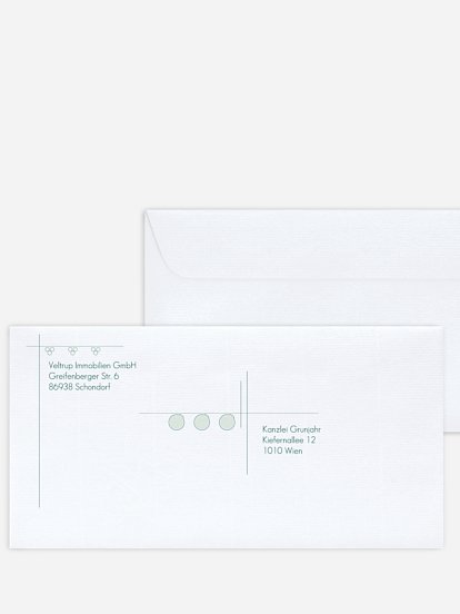 Bedruckte Umschläge geschäftl. Weihnachten Architekt