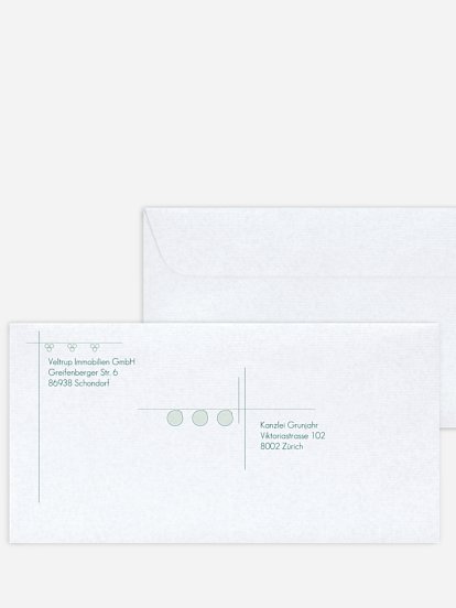 Bedruckte Umschläge geschäftl. Weihnachten Architekt