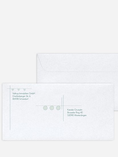Bedruckte Umschläge geschäftl. Weihnachten Architekt