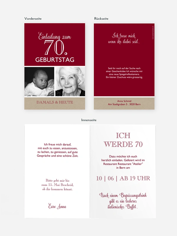 Einladung 70. Geburtstag Mixed Up