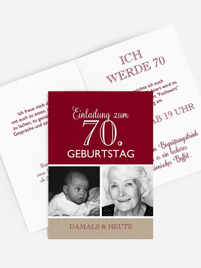 Einladung Zum 70 Geburtstag Selbst Gestalten