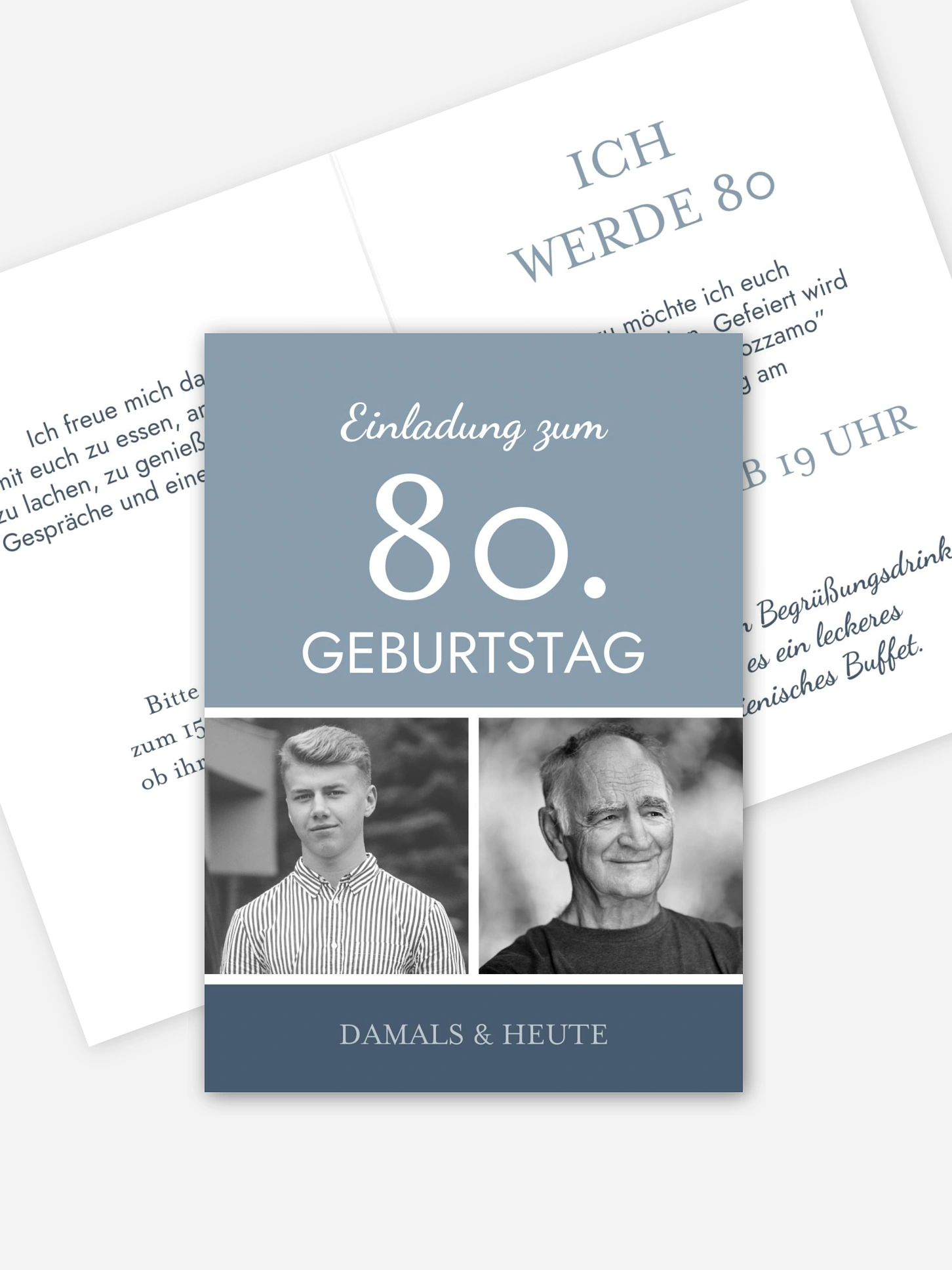 Einladung 80. Geburtstag Mixed Up