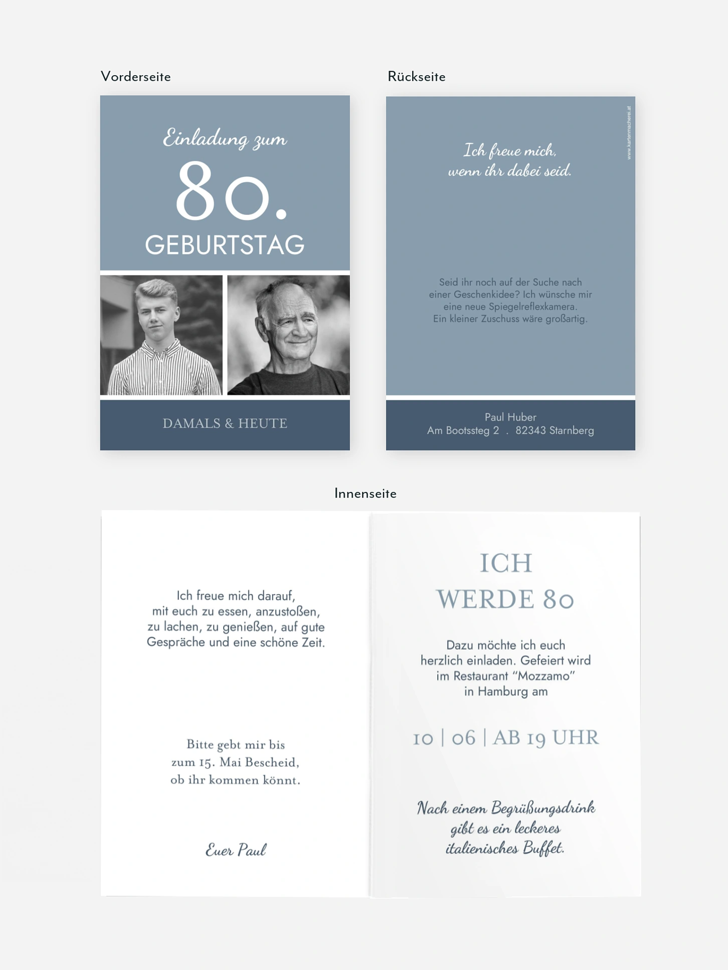 Einladung 80. Geburtstag Mixed Up