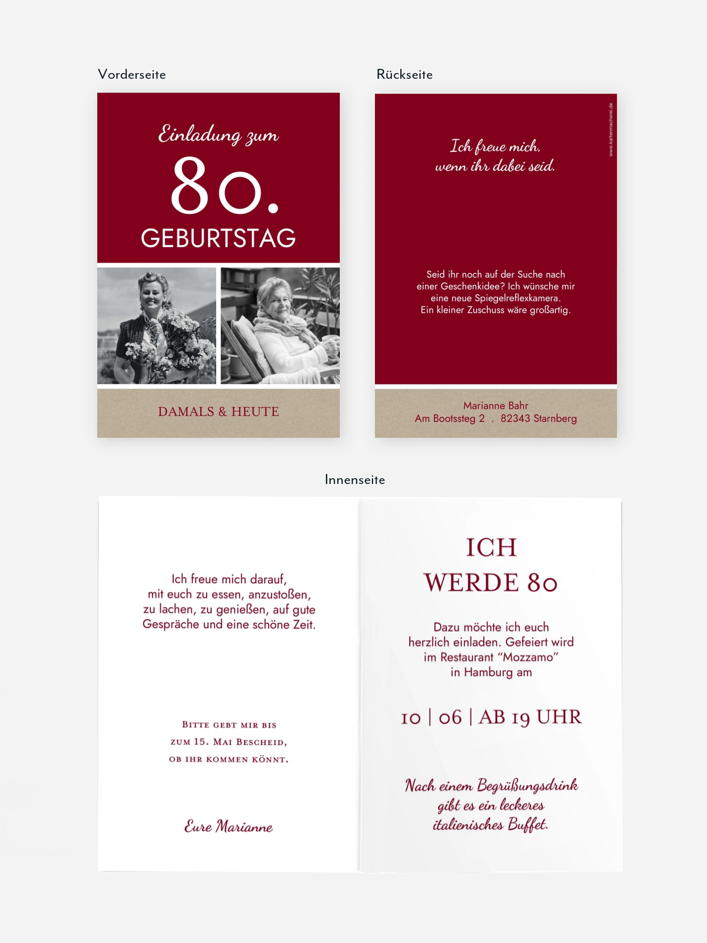 Einladung 80. Geburtstag Mixed Up