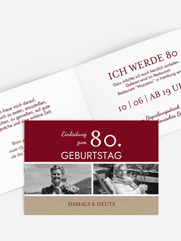 Einladung 80. Geburtstag Mixed Up