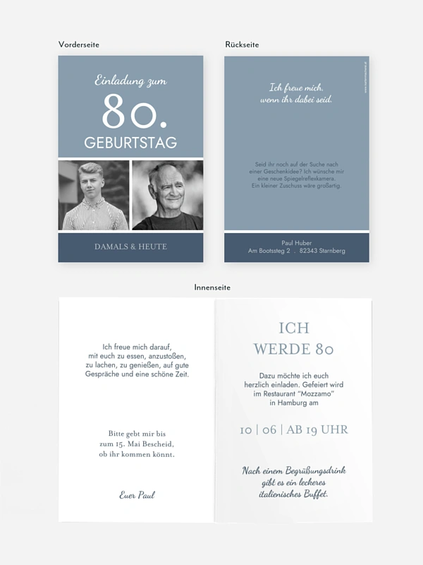 Einladung 80. Geburtstag Mixed Up